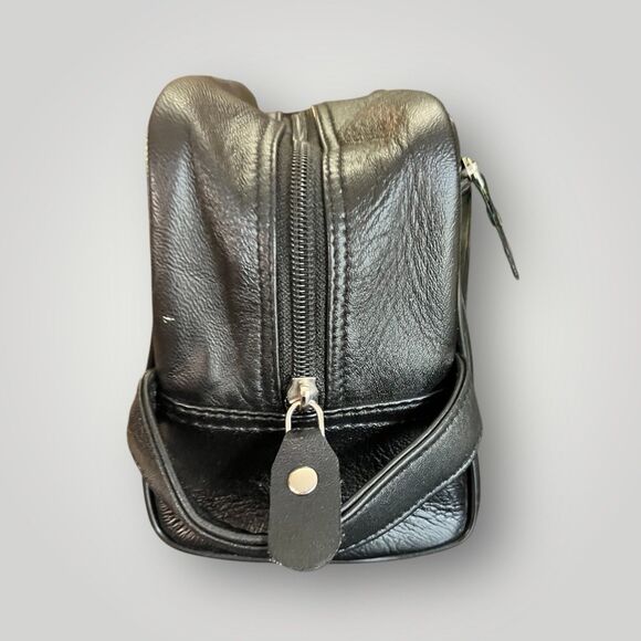 San Antonio Spurs NBA Leather Toiletry Bag Dopp Kit Travel Case Cosmetic - Picture 4 of 4